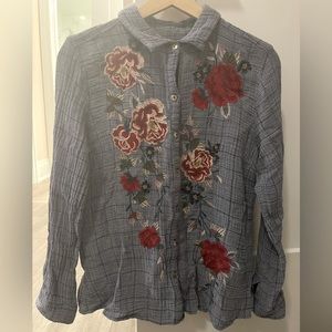 Johnny Was Mica Button Top